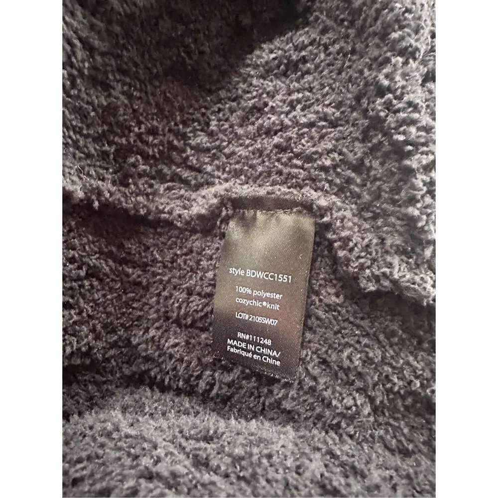 Barefoot‎ Dreams CozyChic Chenille Shawl Cardi Thick Black